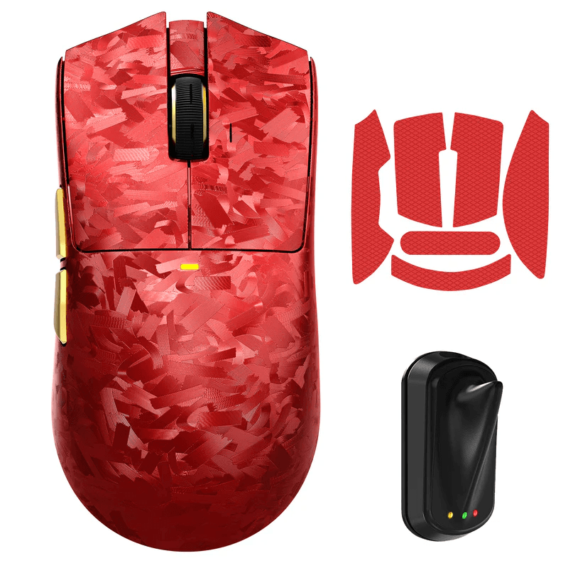 ATTACK SHARK X11 ULTRA Carbon Fiber Wireless 8K PAW3950MAX Gaming Mouse Red